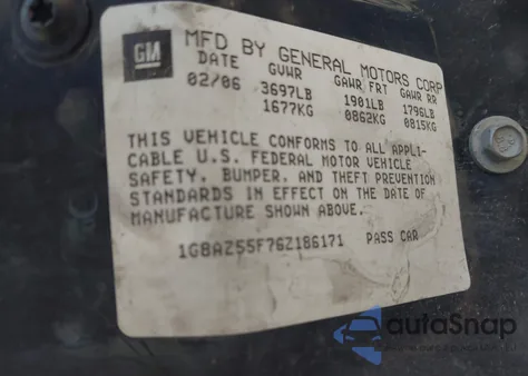 2006 Saturn Ion 2 from USA, damaged, VIN 1G8AZ55F76Z186171